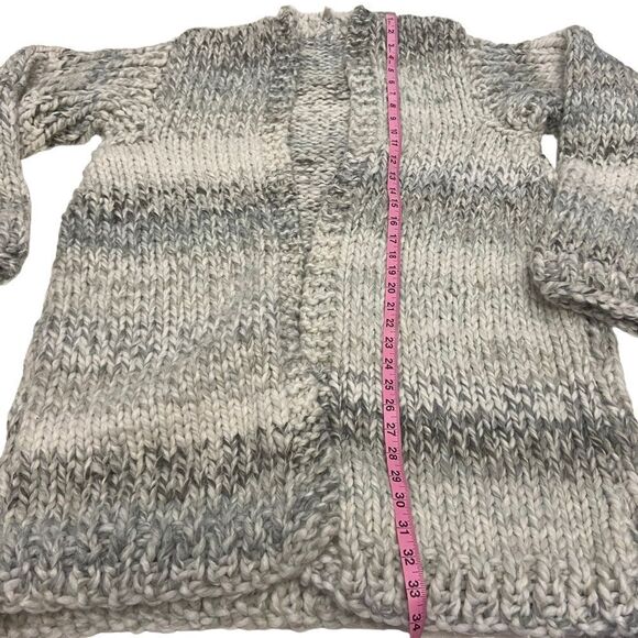 Extra Chunky Hand Knit Open Front Long Cardigan Sweater - Picture 7 of 10